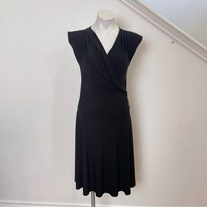 Soprano black faux wrap dress size M